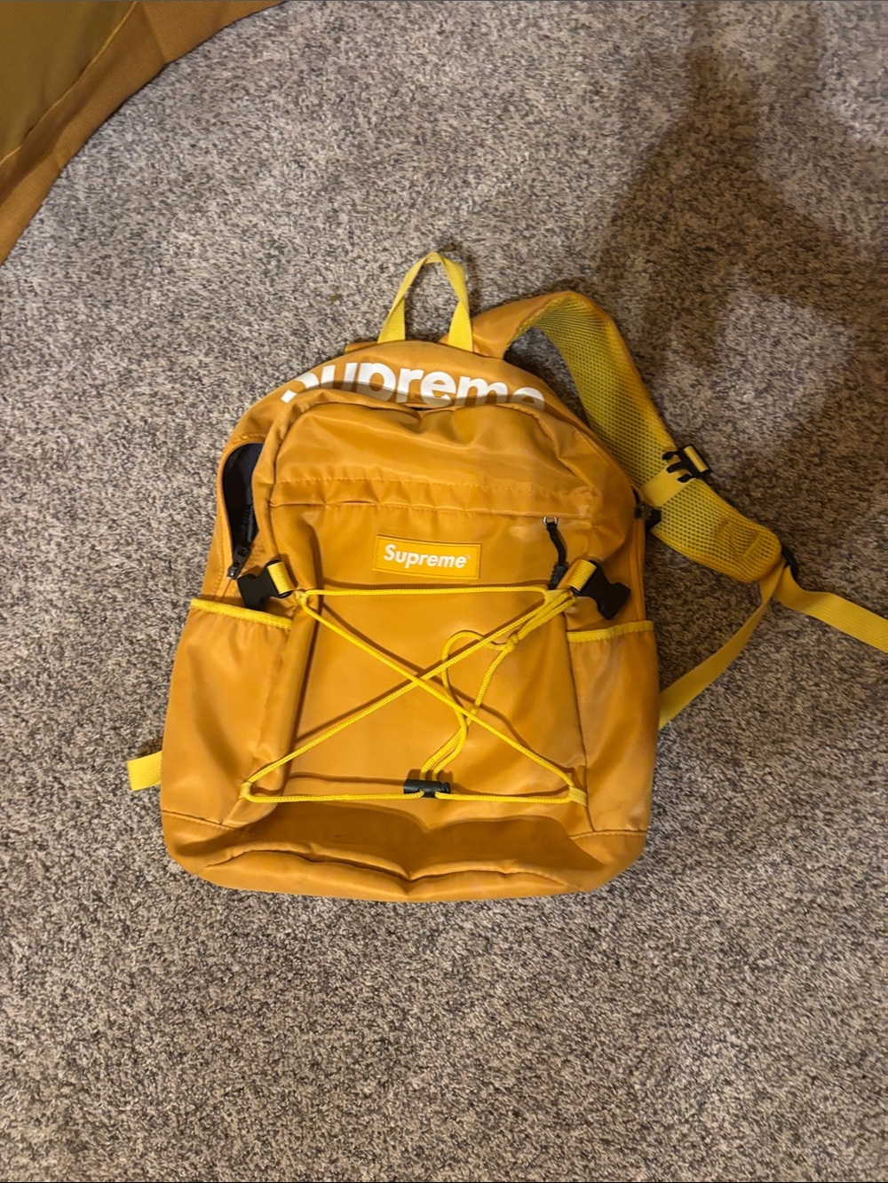 Supreme Yellow Mustard Backpack with Front Bungee